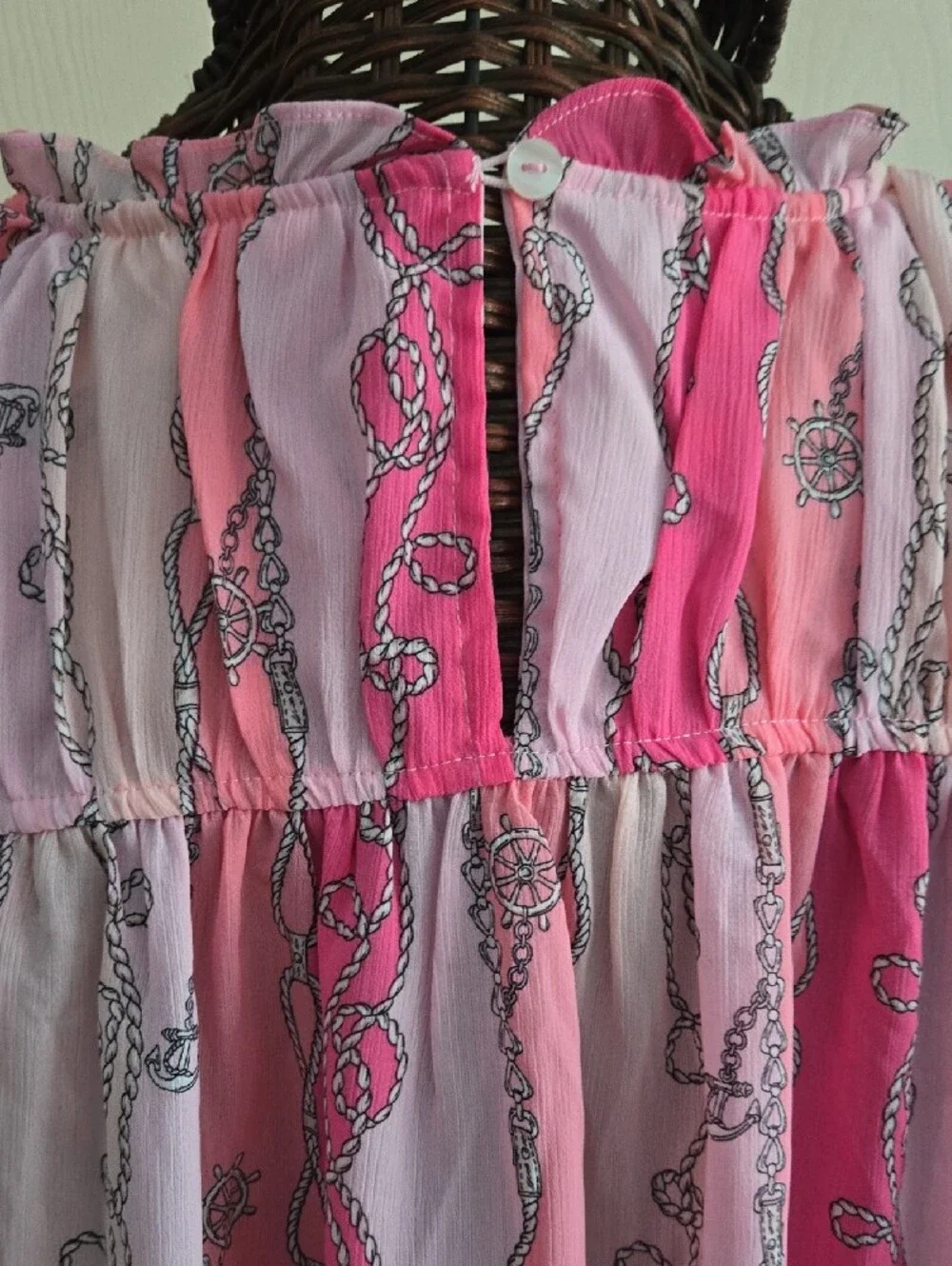 77 Park Women's Pink Striped Ruffle Sleeve Camisole-Size XL